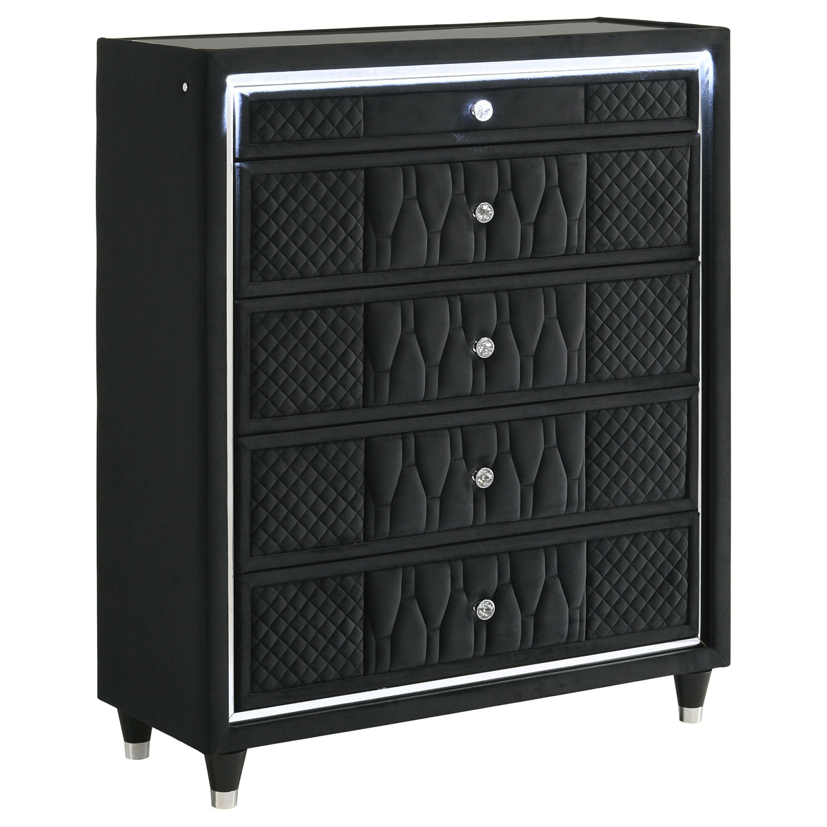 Lorient - 5-Drawer LED Chest of Drawers - Black