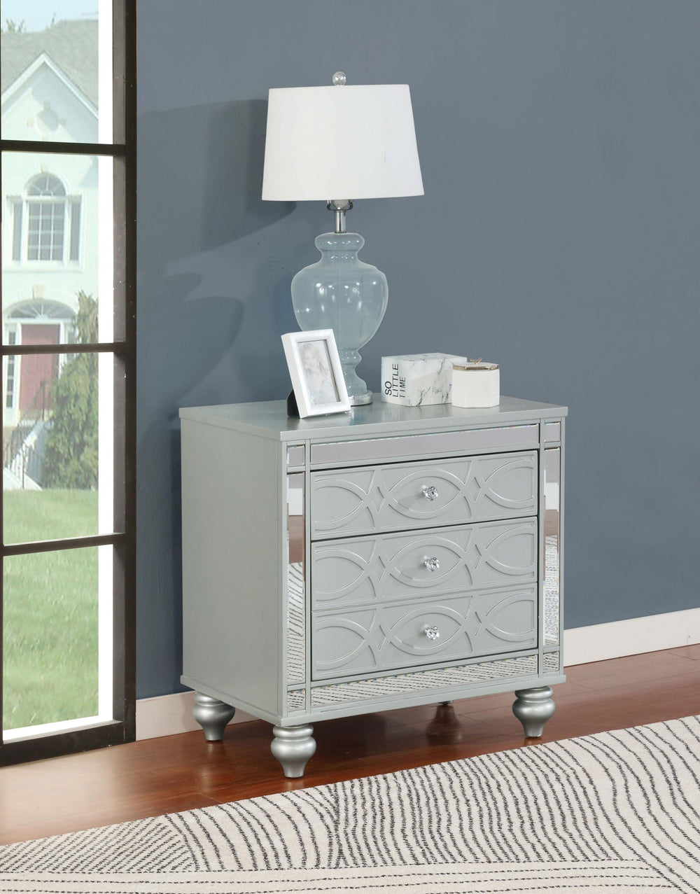 coaster-furniture-223212-gunnison-2-drawer-nightstand-silver-metallic