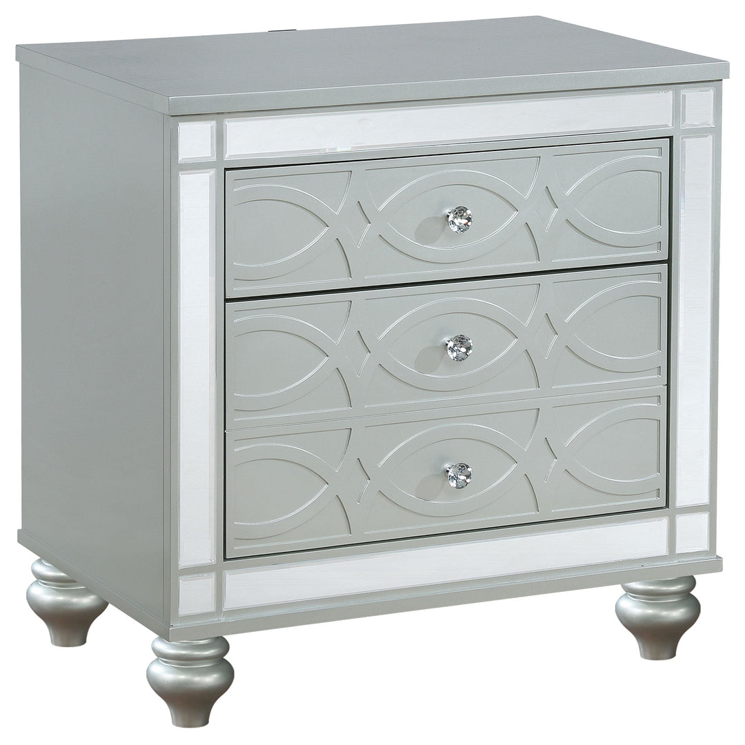 Coaster Furniture 223212 Gunnison 2-drawer Nightstand Silver Metallic