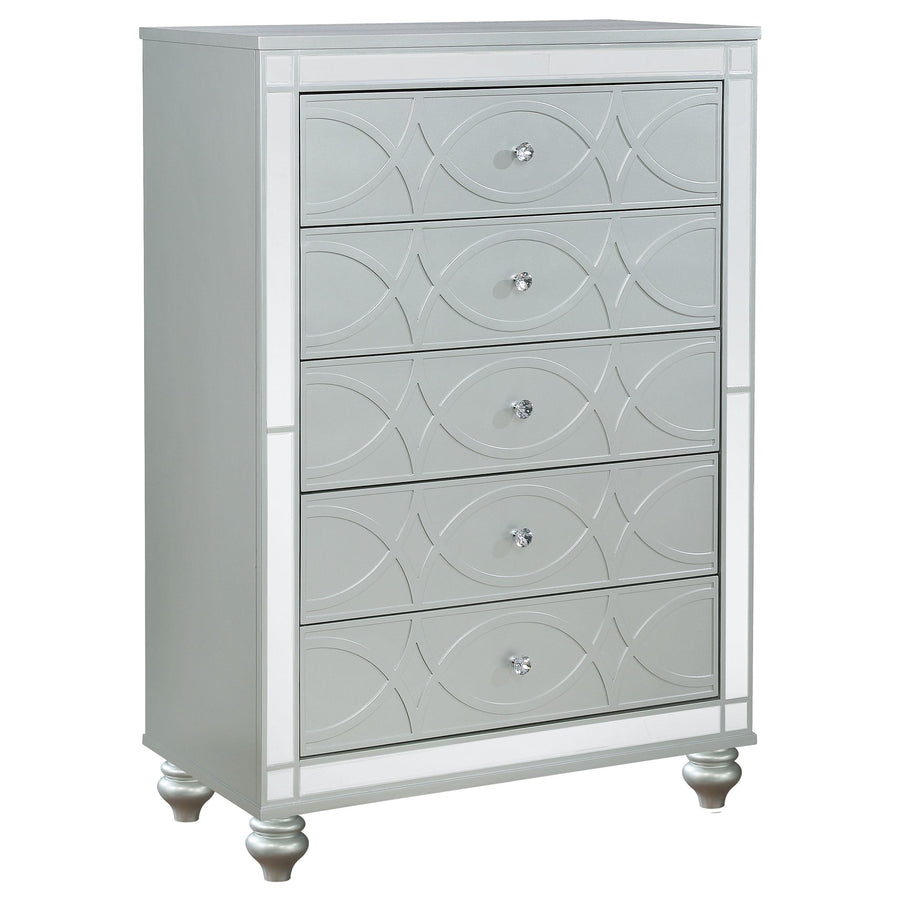 Coaster Furniture 223215 Gunnison 5-drawer Bedroom Chest Silver Metallic