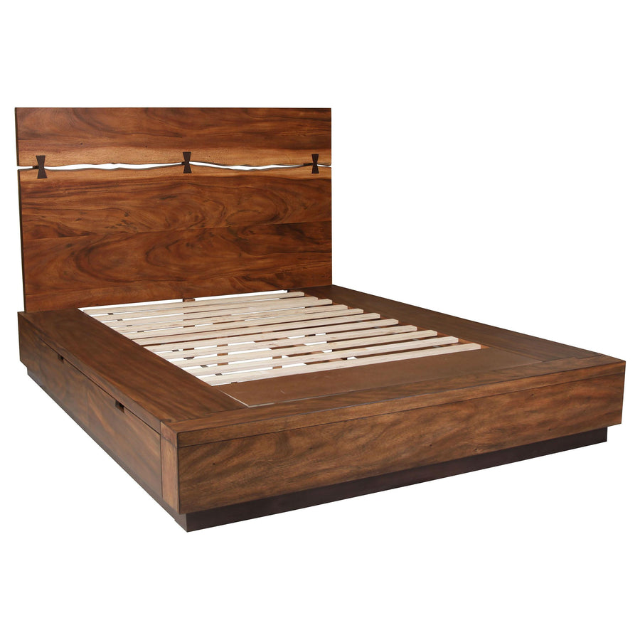 Coaster Furniture 223250SKE Winslow Wood Eastern King Storage Panel Bed Smokey Walnut
