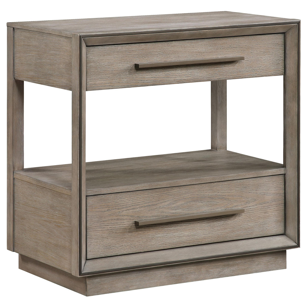 Coaster Furniture 223272 Durango 2-drawer Nightstand Bedside Table Taupe Oak