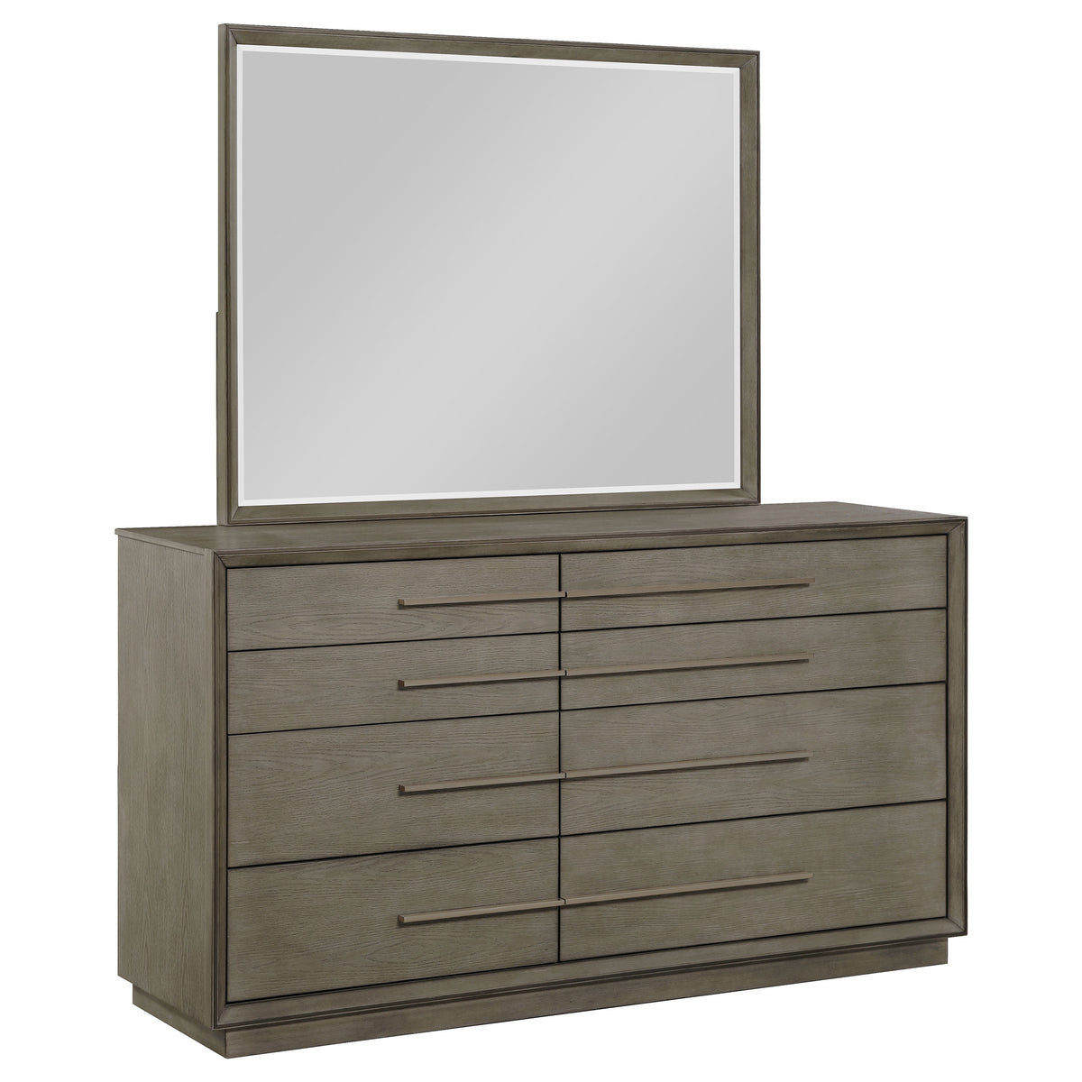 Durango - 8-Drawer - Dresser And Mirror - Washed Oak