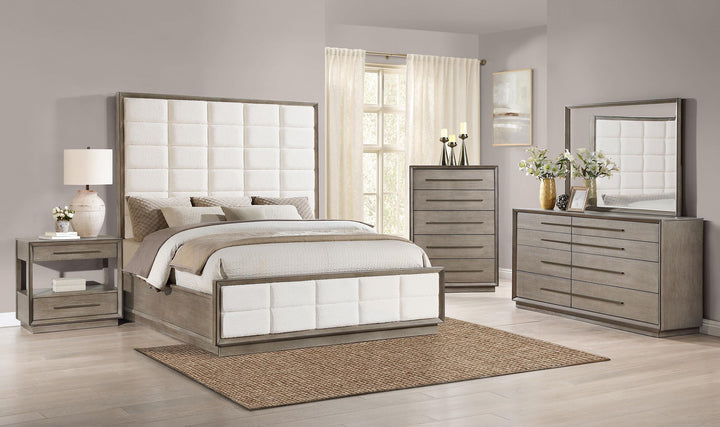 Coaster Furniture 224731KE-S5 Lucia 5-piece Eastern King Bedroom Set Beige and White