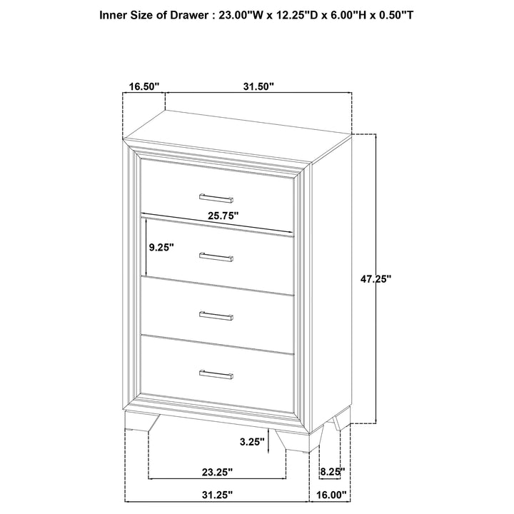 Coaster Furniture 224731KE-S5 Lucia 5-piece Eastern King Bedroom Set Beige and White