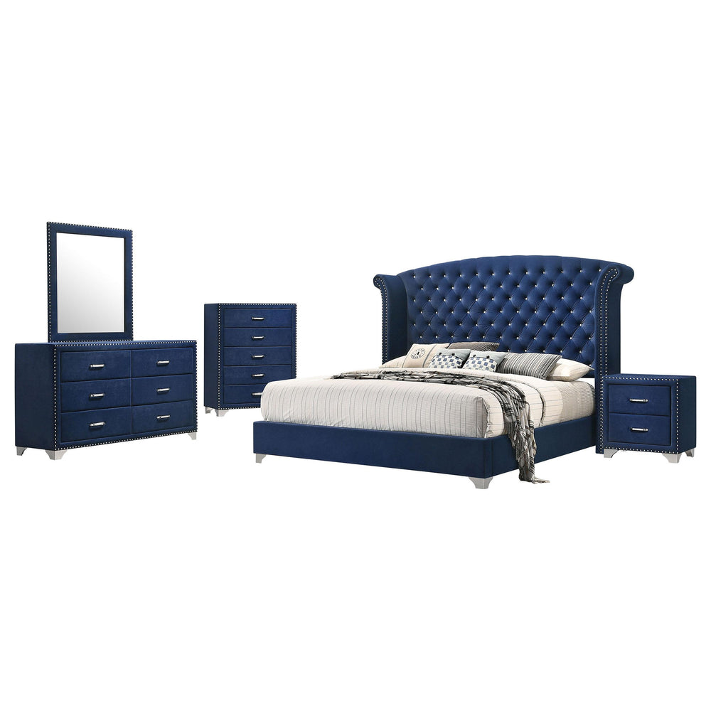 Coaster Furniture 223371Q-S5 Melody 5-Piece Queen Bedroom Set Pacific Blue