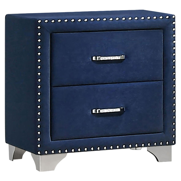 Coaster Furniture 223372 Melody Upholstered 2-drawer Nightstand Pacific Blue