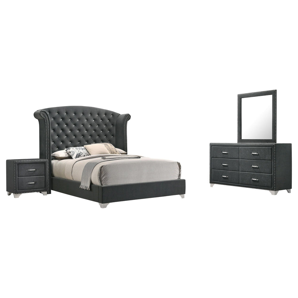 Coaster Furniture 223381KE-S4 Melody 4-Piece Eastern King Bedroom Set Grey