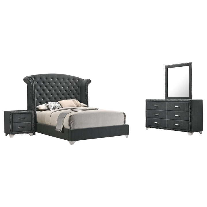 Coaster Furniture 223381KE-S4 Melody 4-Piece Eastern King Bedroom Set Grey