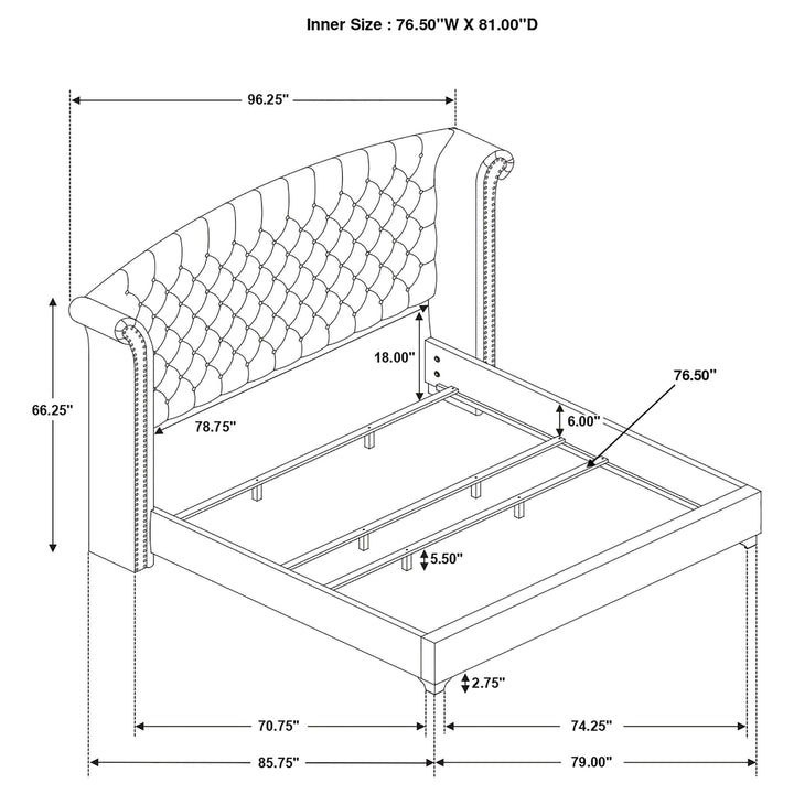 Coaster Furniture 224731KE-S5 Lucia 5-piece Eastern King Bedroom Set Beige and White