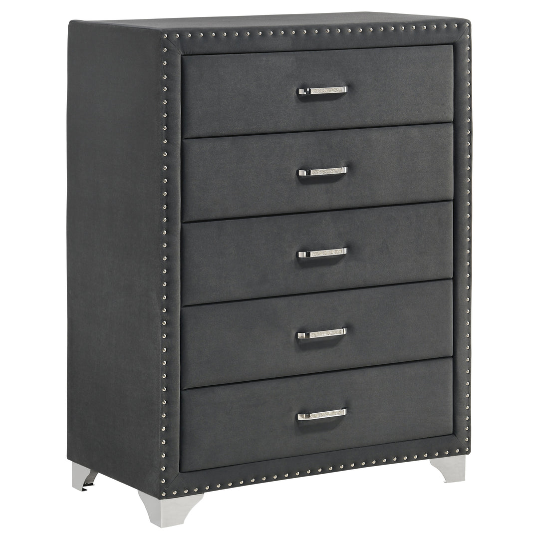 Melody - 5-Drawer Bedroom Chest - Gray