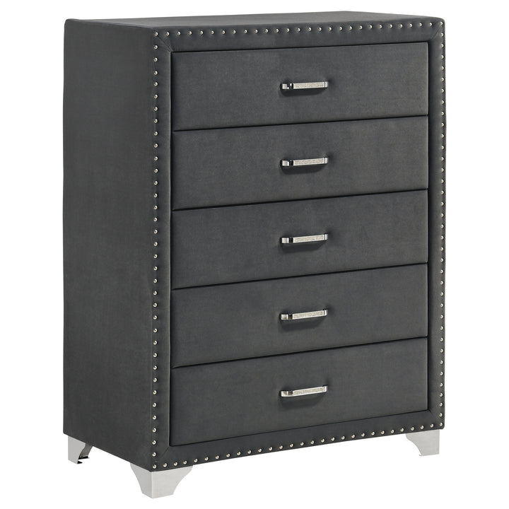 Melody - 5-Drawer Bedroom Chest - Gray