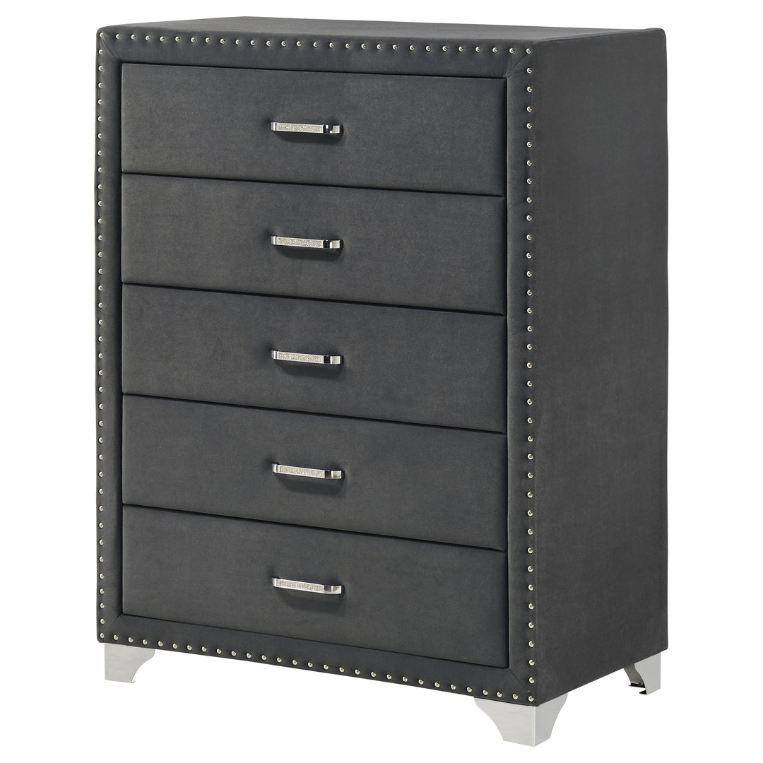 Melody - 5-Drawer Bedroom Chest - Gray