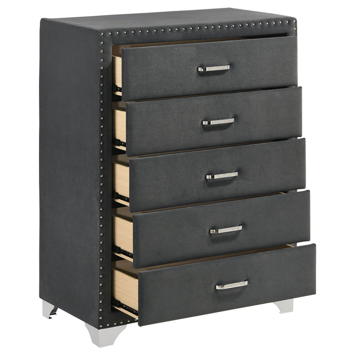 Melody - 5-Drawer Bedroom Chest - Gray