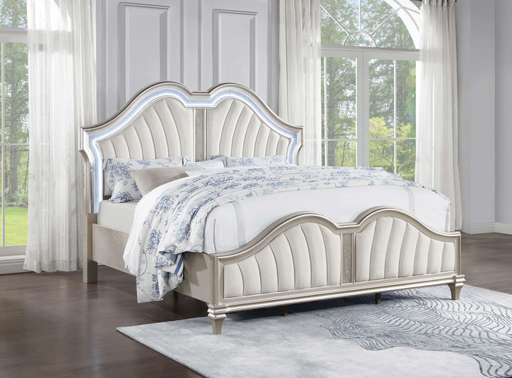 coaster-furniture-223391ke-evangeline-wood-eastern-king-led-panel-bed-silver-oak
