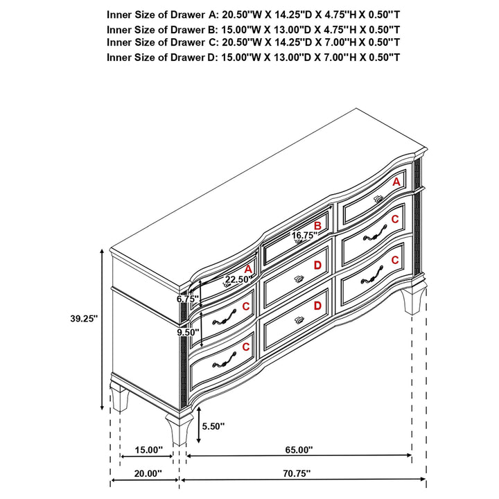 Coaster Furniture 224731KE-S5 Lucia 5-piece Eastern King Bedroom Set Beige and White