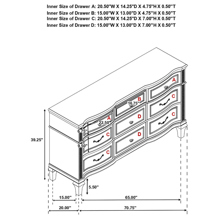 Coaster Furniture 224731KE-S5 Lucia 5-piece Eastern King Bedroom Set Beige and White