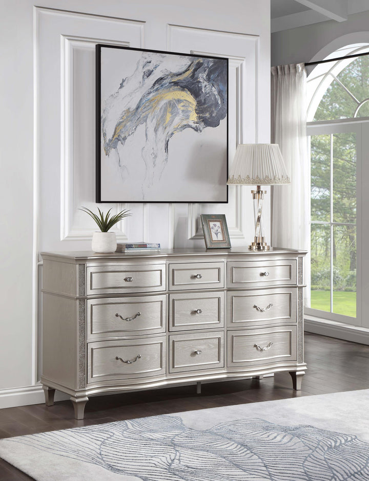 coaster-furniture-223393-evangeline-9-drawer-dresser-silver-oak