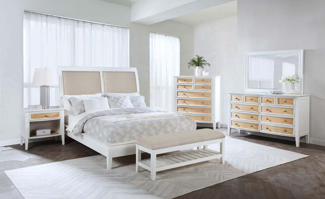 Coaster Furniture 224731KE-S5 Lucia 5-piece Eastern King Bedroom Set Beige and White