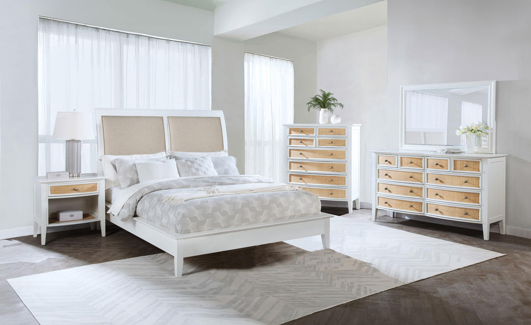 Coaster Furniture 224731KE-S5 Lucia 5-piece Eastern King Bedroom Set Beige and White