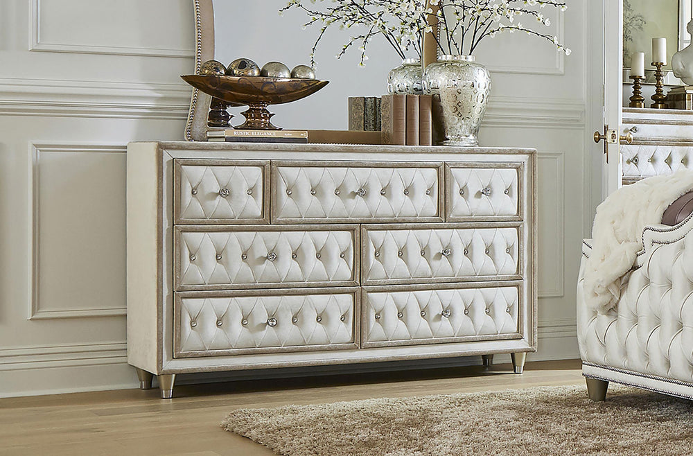 coaster-furniture-223523-antonella-7-drawer-upholstered-dresser-ivory-and-camel