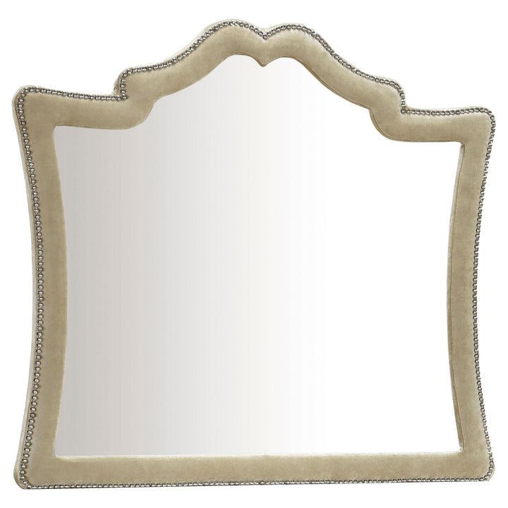 Coaster Furniture 223524 Antonella Upholstered Dresser Mirror Camel