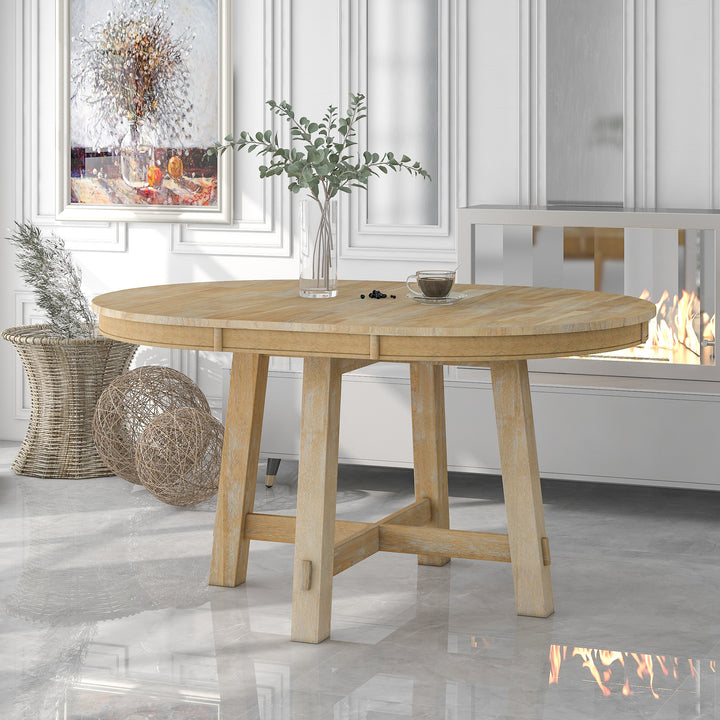 Gia Round Extendable Dining Table with 16&