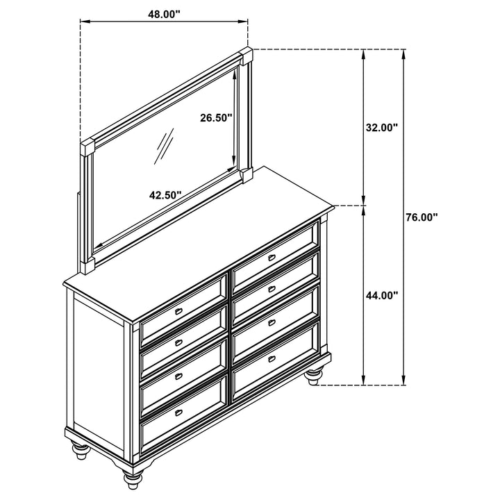 Coaster Furniture 224731KE-S5 Lucia 5-piece Eastern King Bedroom Set Beige and White