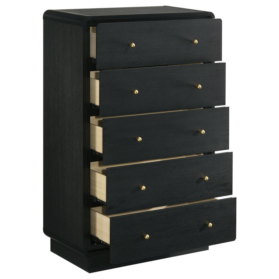 Cavelle - 5-Drawer Chest Of Drawers - Black