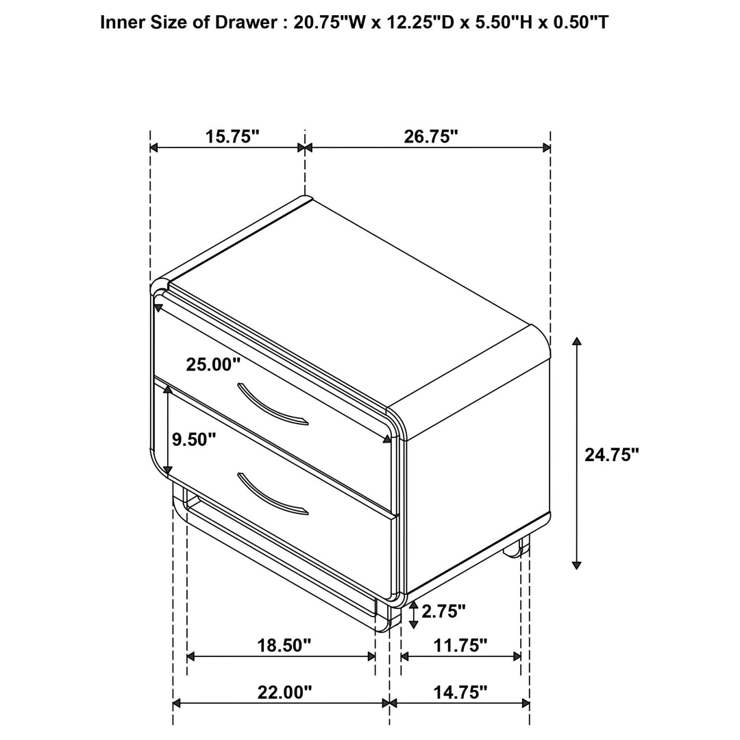 Coaster Furniture 224731KE-S5 Lucia 5-piece Eastern King Bedroom Set Beige and White