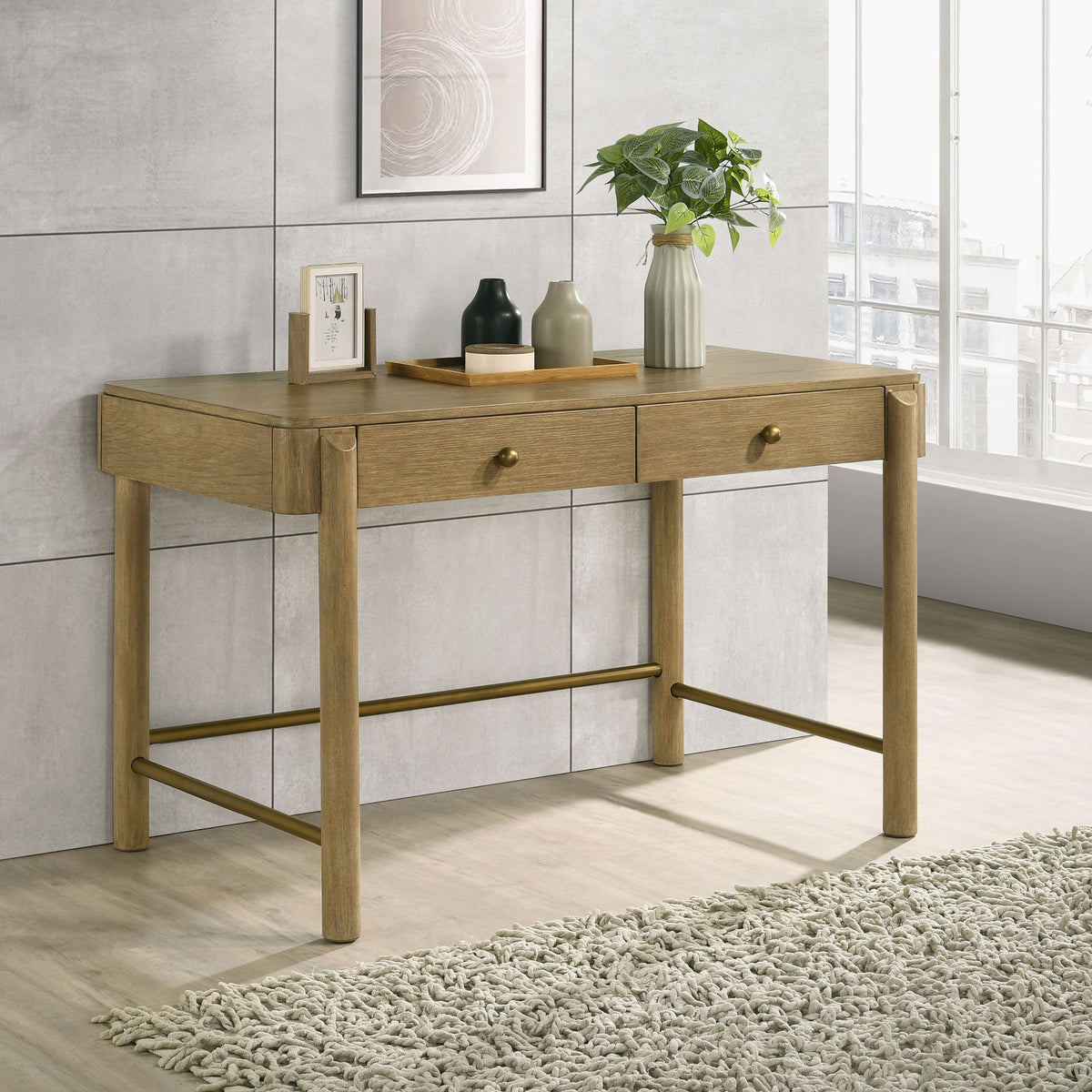 Arini - 2-Drawer Vanity Desk Makeup Table - Sand Wash