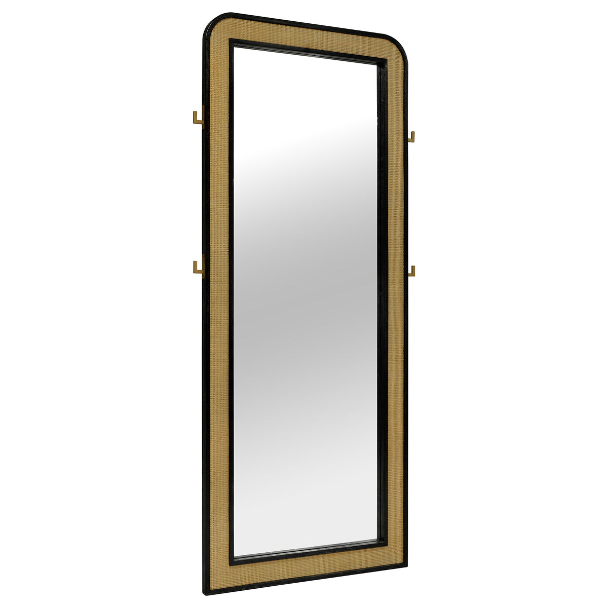 Arini - Cane Weave Full Length Standing Floor Mirror - Black