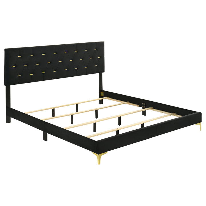 Kendall - Upholstered California King Panel Bed - Black