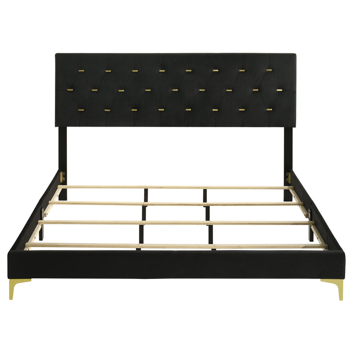 Kendall - Upholstered California King Panel Bed - Black