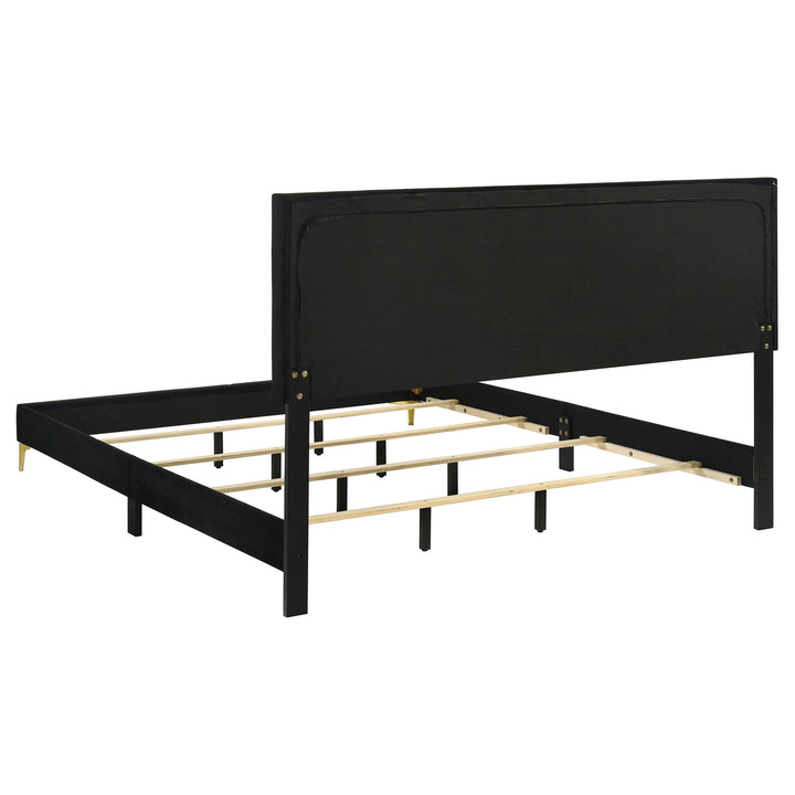 Kendall - Upholstered California King Panel Bed - Black