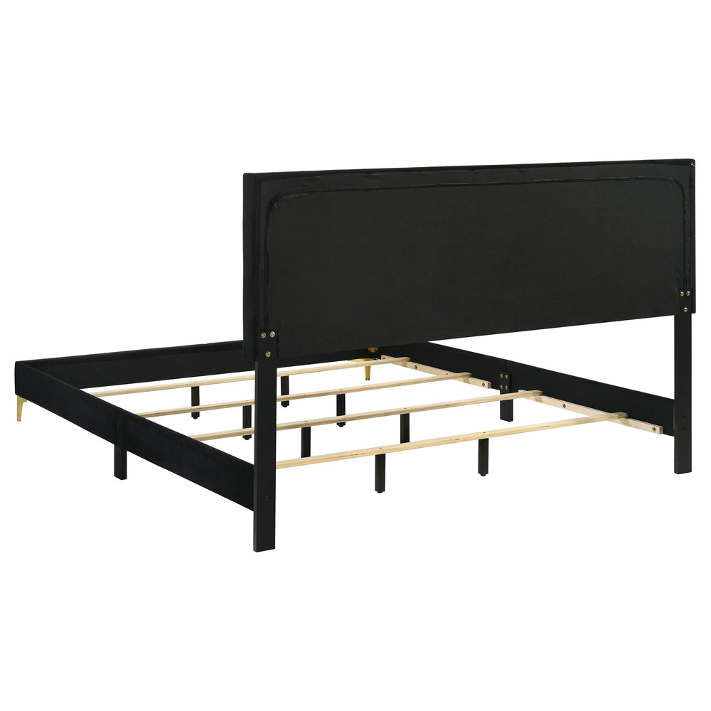 Kendall - Upholstered California King Panel Bed - Black
