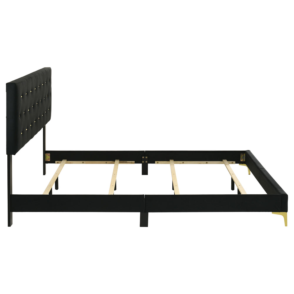 Kendall - Upholstered California King Panel Bed - Black