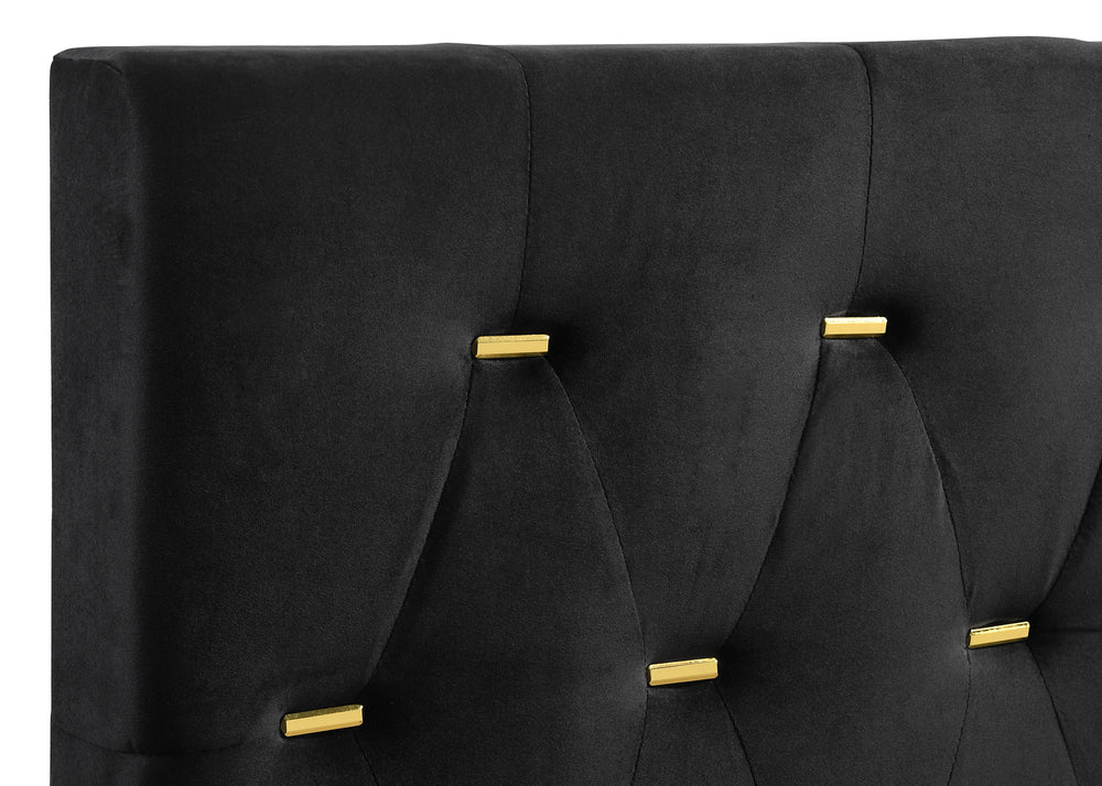 Kendall - Upholstered California King Panel Bed - Black