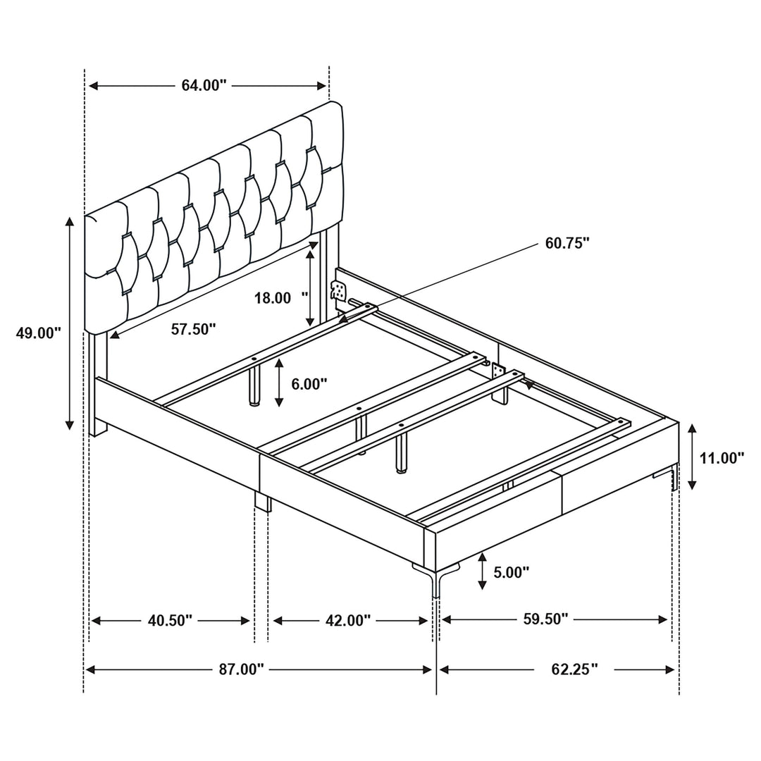 Coaster Furniture 224731KE-S5 Lucia 5-piece Eastern King Bedroom Set Beige and White