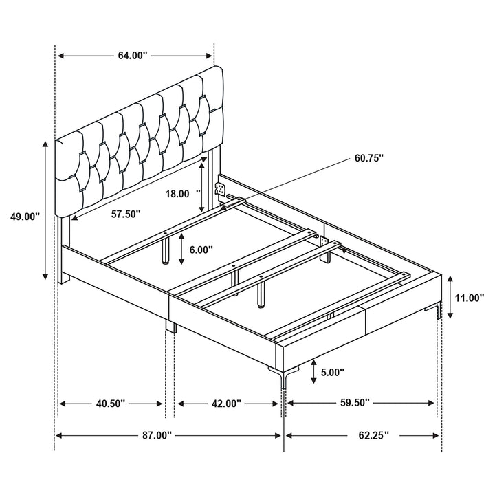 Coaster Furniture 224731KE-S5 Lucia 5-piece Eastern King Bedroom Set Beige and White