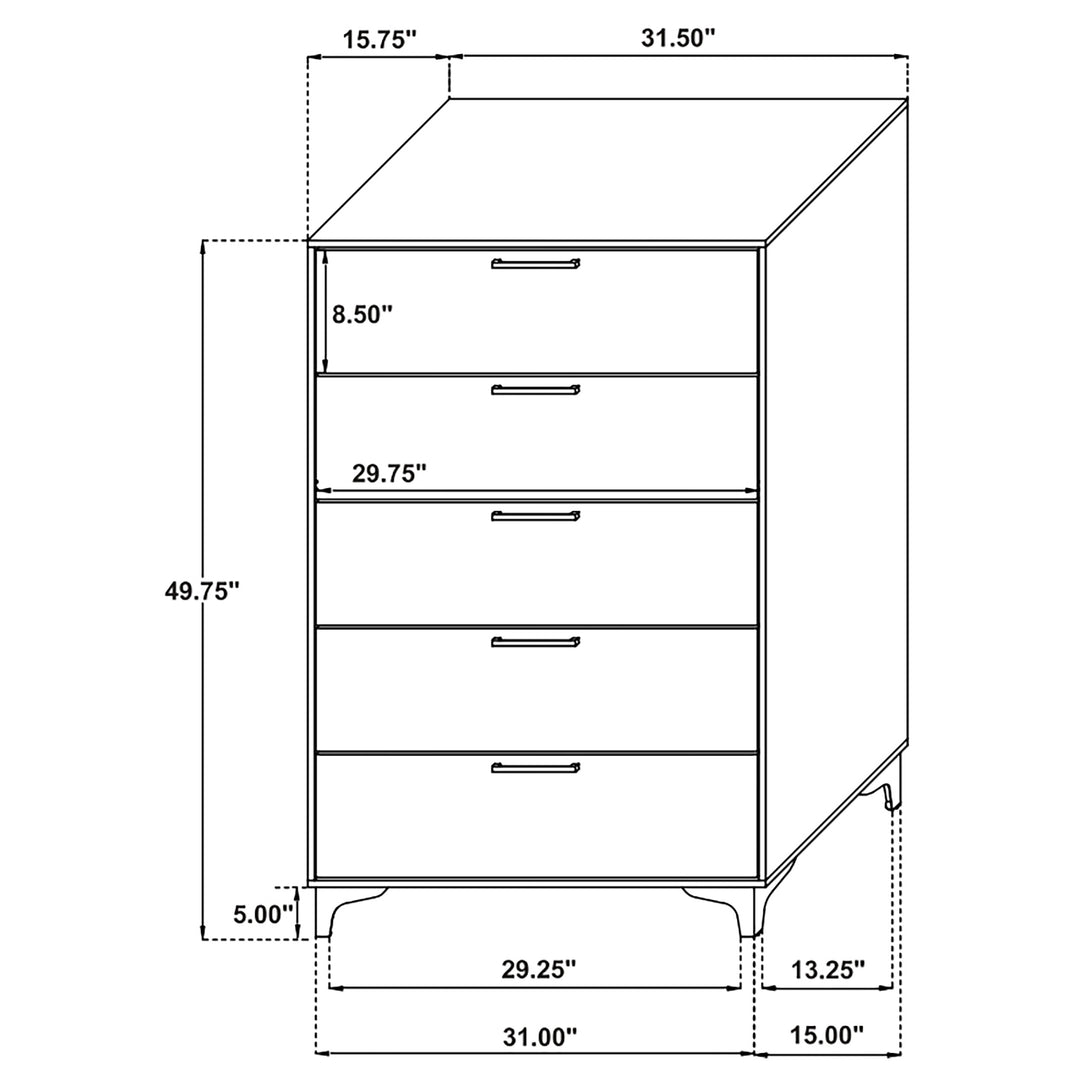 Kendall - 5-Drawer Bedroom Chest - Black