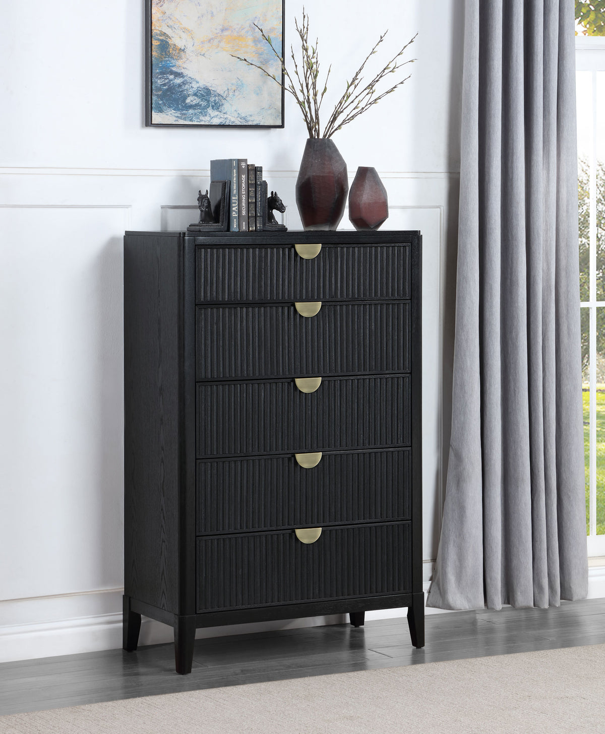 Brookmead - 5-Drawer Bedroom Chest - Black