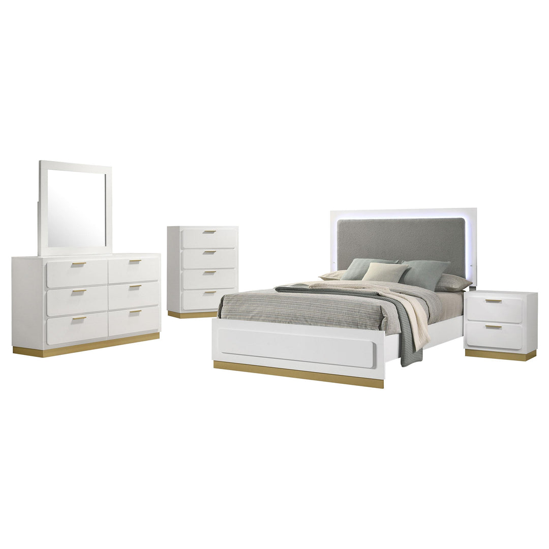 Coaster Furniture 224771Q-S5 Caraway 5-Piece Queen Bedroom Set White