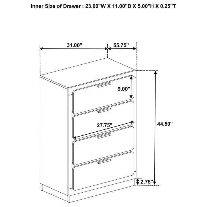 Caraway - 4-Drawer Bedroom Chest - Black