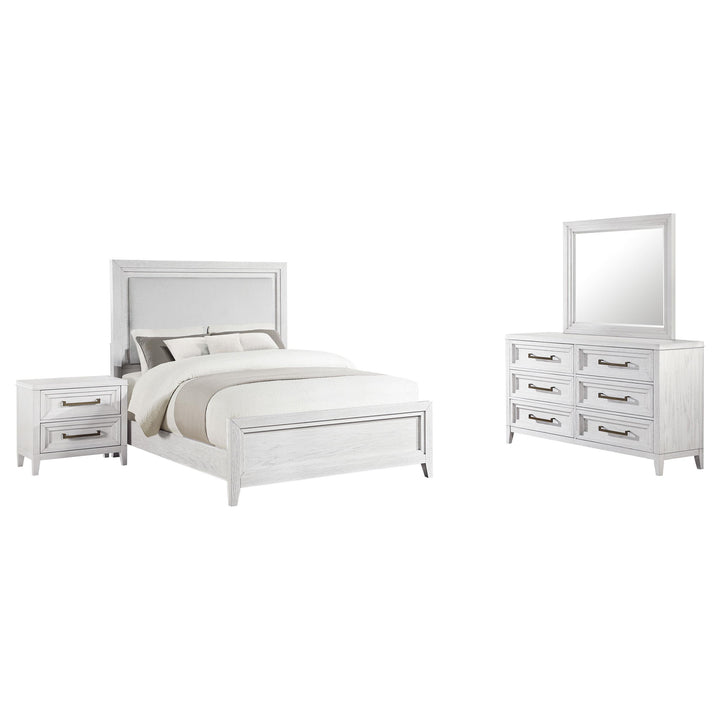 Coaster Furniture 224841Q-S4 Marielle 4-Piece Bedroom Set Distressed White