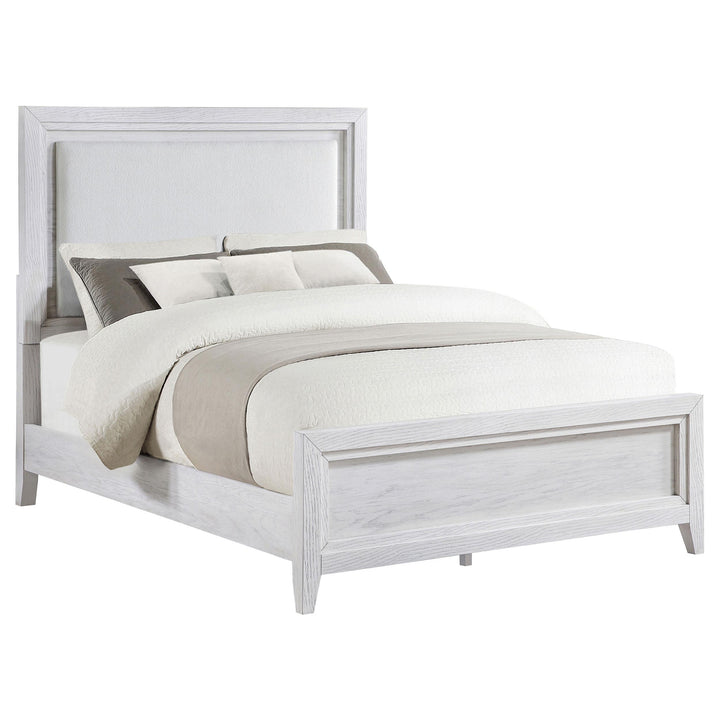 Coaster Furniture 224841Q Marielle Queen Upholstered Panel Bed Distressed White