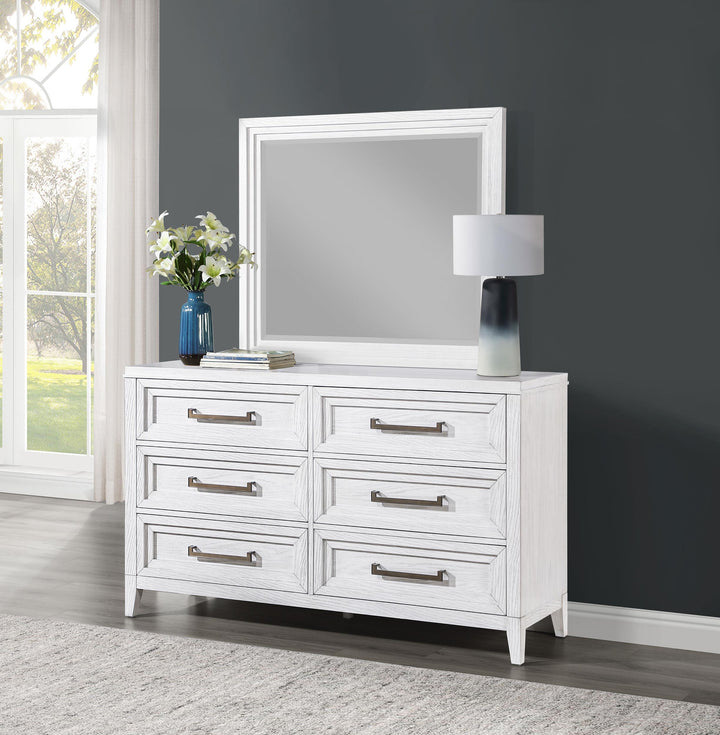 coaster-furniture-224843m-marielle-6-drawer-dresser-with-mirror-distressed-white