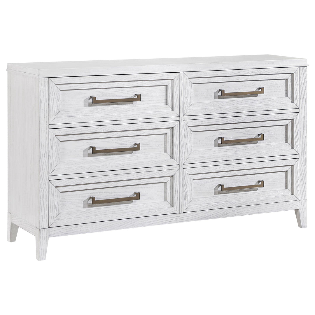 Coaster Furniture 224843 Marielle 6-drawer Bedroom Dresser Distressed White