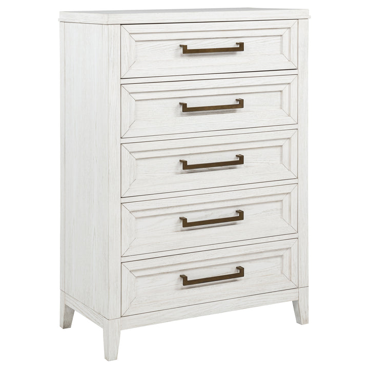 Marielle - 5-Drawer Bedroom Chest - Distressed White