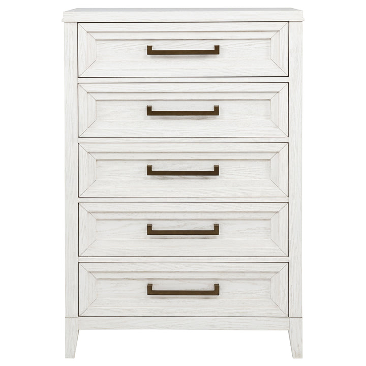 Marielle - 5-Drawer Bedroom Chest - Distressed White
